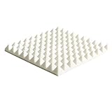 GAOAIHONG Akustik Schallschutz Dämmung Noppenschaumstoff，Akustikschaumstoff，Pyramidenschaumstoff，Schallschutz Schaumstoff 50cm Weiß 10 Stück