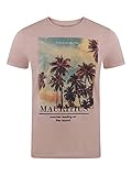 riverso Herren T-Shirt RIVLukas Fotodruck Rundhals O-Neck Kurzarm Shirt Regular Baumwolle Grün Blau Weiß Grau Gelb Türkis S M L XL XXL 3XL 4XL 5XL, Größe:XL, Farbe:Rose Palme (AJD)