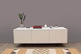 Flinks Lowboard “Henry Trio” Perle Matt Marmor. Schraubenlos steckbares TV Board aus Holz, Made in Germany |175x40x62 (B/T/H in cm)