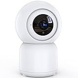 Überwachungskamera Innen, 1080P WLAN IP Kamera, Nachtsicht, Zwei-Wege-Gespräch, Funktioniert mit Alexa Assistant, Home und Baby Monitor mit Bewegungserkennung, App Steuerung unterstützt, IOS/