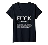 Damen Fuck Definition Dictionary Design Profanity Gift Tee T-Shirt mit V