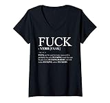 Damen Fuck Definition Dictionary Design Profanity Gift Tee T-Shirt mit V