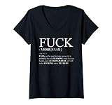 Damen Fuck Definition Dictionary Design Profanity Gift Tee T-Shirt mit V