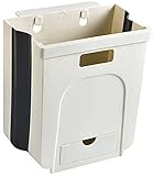 XJYXH Hängende Küchenabfalleimer, multifunktionaler Wandmüll-Mülleimer-zusammenklappbarer Abfallbehälter mit Müllsack Lagerhalter für Schranktür/Badezimmer/Schublade (Color : Black)