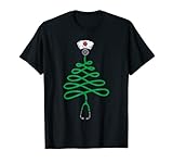 Stethoscope Christmas Tree Nurse Christmas Pajamas Xmas T-S