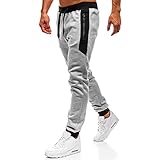 WXZZ Jogginghose Herren Lang mit Reißverschluss Tasche | Sweathose aus Baumwollmischung | Gemütliche Sporthose mit Rippstrickbündchen | Freizeit Kordelzug Training