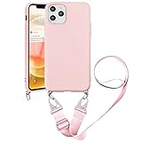 Yoedge Handykette Kompatibel mit Samsung Galaxy A70 Hülle mit Kordel Umhängenhülle Smartphone Necklace Hülle mit Band 6,7', Rosa Silikon Handy Schutzhülle TPU Bumper Cover mit Kette abnehmb