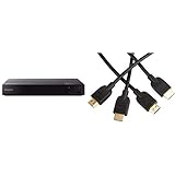 Sony BDP-S6700 Blu-ray-Player (Wireless Multiroom, Super WiFi, 3D, Screen Mirroring, 4K Upscaling) schwarz & Amazon Basics Hochgeschwindigkeits-HDMI-Kabel 2.0, Ethernet, 3D, 0,9 m, 2er-Pack