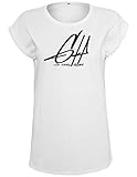 GO HEAVY Oversize Frauen Fitness Wor-Out T-Shirt | Kurzarm Yoga Gym Sportshirt | Aufdruck Graphic | Weiß XL