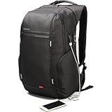 Laptop Rucksack Herren | WASSERDICHT | integrierter USB-Anschluss I Farbe Schwarz | Ideal für 15.6 Zoll Notebooks, Laptops, Tablets I Original Kingsons® Rucksack