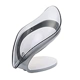 WXTRE SeifenschaleMode Seifenkiste Blatt Seifenhalter Seifenschale mit Silikon Saugnapf Kreative Saugnapf Blatt Seifenkiste, für Bad und KücheGut für Camping-Fitness-Ausflüg