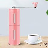 Gewürzmühle Kaffeemühlen Espressomühl Kaffee Mühle Espressomühle Getreidemühle Tragbare Kaffeemühle Mini Edelstahl Handgemachte Kaffeebohnenmühle Kaffee Handmühle Küchenmühle Kaffeematerial-pink_