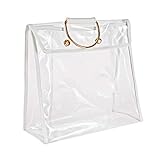 Yiyer Handtasche Aufbewahrung Handtasche Organizer Staubschutzhülle Transparente Aufbewahrungstasche für Staubbeutel zum Aufhängen Eines Schranks mit Griff (33 X 15 X 32 Cm / 13 X 5 9 X