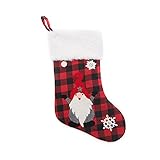 BABAOOU Weihnachtsstrümpfe Große Weihnachtsstrümpfe Dekoration 19' 3D Schwedischer GNOME Strumpf 1#