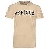 Evolution Kinderwagen T-Shirt | Papa | Vater | Kind | Familie | Tochter | Sohn Beige M