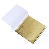 PASDD 100 Blatt Imitation Blattgold für Kunst, Vergolden, Basteln, Dekoration, 8,5 x 8,5 cm (Nicht essbar)