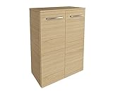 FACKELMANN Doppel-Midischrank B.Style/Badschrank mit gedämpften Scharnieren/Maße (B x H x T): ca. 60,2 x 82,6 x 32 cm/hochwertiger Schrank fürs Bad mit 2 Türen/Korpus & Front: B