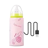 Cewaal USB Baby Fütterung Flaschenwärmer, Tragbare Milchflasche Reiseheizung, Sichere Intelligente Babyflasche Heizung Abdeckung, Isolation Thermostat für Zuhause Outdoor R