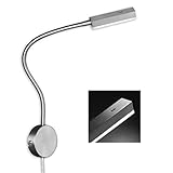 Fischer & Honsel Wandspot flex Raik 1x LED 5,0 Watt, matt, nickelfarben, stufenlos dimmbar, Gestensteuerung, Flexarm, 30603, 59 x 8 x 48 cm (LxBxH), 470 lm, 3000