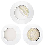 Scandinavian home 3er Set LED Einbaustrahler Weiß-Matt 60mm - 70mm I Badezimmer geeignet I warmweiß 230V CRI 90 4,8W 450lm 3000K 68mm I mit Milchglas I LED Spot Deckeneinb