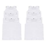 Kinderunterhemd, 100 % Baumwolle, für Jungen und Mädchen, einfarbig, Weiß, Größe 2–13 Jahre, 6 Pack Girls Vest, 3- 5 J