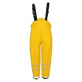 Matschhose Mädchen Jungen Regenhose Kinder Unisex Wind- und Wasserdicht Matschhose Thermo Gefüttert Fahrrad Regenbekleidung Regengewand Latzhose mit Reflektierende Outdoor H