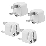 INTIRILIFE 4X Steckdosen Adapter in Weiss – 4er Set UK Typ G Steckdosen Stromadapter Reisestecker für z.B. Deutschland, Italien, Spanien, Frankreich – Typ G Reiseadapter Netzstecker C