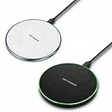 Wireless Charger Qi Ladegerät Induktions Ladestation Kabellos iPhone Samsung 20W (Schwarz)