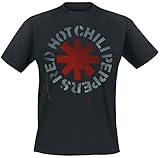 Red Hot Chili Peppers Stencil Black Männer T-Shirt schwarz XL 100% Baumwolle Band-Merch, B