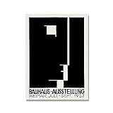 Retro Poster und Drucke Bauhaus 1923 Weimer Ausstellungsplakat Wandkunst Bild Malerei Zuhause Rahmenlose Leinwand Malerei A1 70x100
