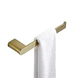 SDKFJ Gebürstetes Gold Badaccessoires Handtuchhalter, Papierhalter Seifenschale WC-Bürste Handtuchbügel, Zahnbecher Edelstahl-Hardware (Color : Towel Ring)