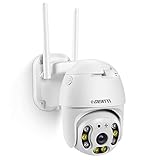 PTZ WLAN IP Kamera Outdoor WiFi, DEATTI 1080P Überwachungskamera Aussen mit Zwei-Wege-Audio, PIR Mensch Bewegungsmelder, Nachtsicht, Message Push, IP66, Unterstützt 128G Micro SD