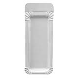 Papstar Pappteller / Einwegteller eckig, weiß, mit Anfasser, 'pure' (250 Stück), 8 x 21 cm, aus Pappe, für Grillfest, Geburtstag oder Party, Einweggeschirr biologisch abbaubar, #11030