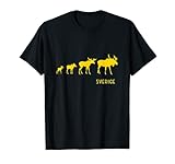 Herren Elch Schweden Moose Evolution Elchfamilie T-S