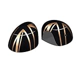 HTSM Auto Außendekoration Für Mini-Cooper F54 F55 F56 F57 F60 2015-2019 Linker Griff Auto Rückspiegel Shell Cover (Color : Black and Gold, Größe : Without Holes)
