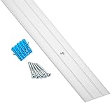 SOTECH 1 Stück Übergangsschiene Cross aus Aluminium Silber eloxiert 1000 x 37 x 2 mm Übergangsprofil gelocht inkl. Befestigungsset Bodenprofil für Teppich, Laminat, Fliesen Übergäng