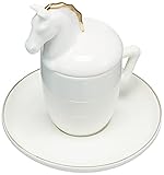 Karaca Horse Kaffeeservice Fur 2 Personen, 2x Espressotasse und 2x Untertasse, Robuste Mokkatasse, Dicker Trinkrand, Mochatassen ,Espressotassen,