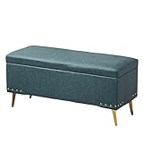 LYRWISHLTD Hocker mit Stauraum Hocker mit Sitzbank Hocker mit Stauraum Hoch Moderner Stil Trendiger Pouf-Stil Multifunktionaler Ottoman-Weichhocker Sitz Gepolsterter Sitz Eingang Bankauflage Hock