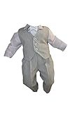 Taufanzug, Festanzug, Jungenanzug, 5tlg, Grau-Weiß, Baby Junge Kinder Taufe Anzug Hochzeit Anzüge K10 Größe 74