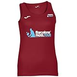 Barcelona Padel Tour | Funktionsshirt mit breiten Trägern | für Frauen | aus atmungsaktivem Micro-Mesh | Spezialdruck Padel | Sportbekleidung, granat, Larg