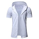 Mode Herren Cardigan Tasche lässige Kapuze Reine Farbe t-Shirt Kurzarm top Bluse 2956y Outfit Kenn' da 'ne abkürzung Two Tone Honeycomb slimhemd -v 2-Pack kariert, 32286, türkis Moto neop