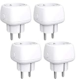 WLAN Smart Steckdose, Meross Smart Mini Steckdose Intelligente WiFi Plug, Kompatibel mit Alexa, Google Home, und SmartThings 10A Stecker mit App Fernsteuerung 4 Stücke, Kein Hub