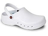 DIAN Clog- Ultraleichter, Antibakteriall, Rutschfester Sicherheitstrainer, ideal für Krankenhaus-, Gesundheits-, Küchen- und Reinigungspersonal, Eva Weiß, 36 EU