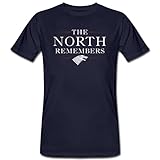 Spreadshirt Game of Thrones The North Remembers Schattenwolf Männer Bio-T-Shirt, M, Navy