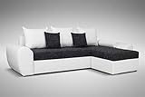 Küchen-Preisbombe Schlafsofa Sofa Couch Ecksofa Eckcouch schwarz/Weiss Schlaffunktion Ankara 1 L/R