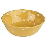 Polka Dot Salatschüssel Haushalt Große Schüssel Keramik Nudelschüssel Große Küche Ramen Schüssel Geeignet Für Mikrowelle (Color : Yellow, Size : 16 * 16 * 5.5cm)