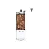 HYLK Burr Kaffeemühle Kaffeemühle Holzmaserung mit Keramikgrat Einstellbare Stärke Kaffeegewürzmühle mit abnehmbarem Deckel und leicht zu reinigen Multifunktionsmü