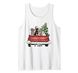 Cute Great Dane Christmas Top, Dog Mom Owner Vintage Truck Tank Top