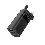 USB-Stecker-Ladegerät, Ladeadapter, 65 W, GaN Handy Schnellladegerät Block 2 x USB-C, 1 x USB-A Brick für iPhone 11/XS Max/XR/X/8/7/6S/6S Plus/6/SE/iPad/Android Samsung Galaxy, Kindle, Schw