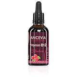 ANCEVIA® Vitamin B12 Tropfen mit Himbeere Geschmack (1000ug) - 50ml (1700 Tropfen) - Beide Aktivformen (Methyl- & Adenosylcobalamin) - Ohne Alkohol, veg